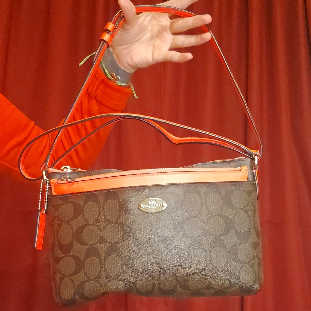 Coach Brown and Orange RED Crossbody Bag